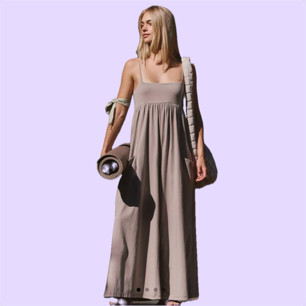 Free People Movement HOT SHOT STRAPPY ONESIE Medium Hickory $ 80.00 \" FLAW\"